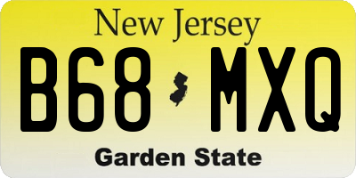 NJ license plate B68MXQ