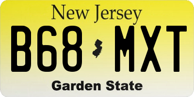 NJ license plate B68MXT