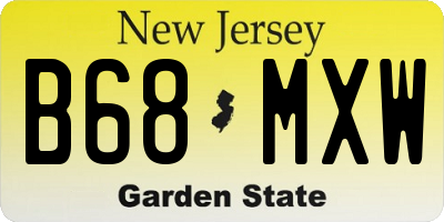 NJ license plate B68MXW