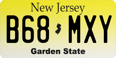 NJ license plate B68MXY