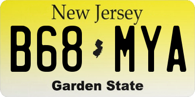 NJ license plate B68MYA