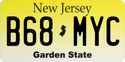 NJ license plate B68MYC