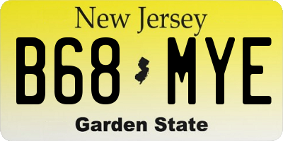 NJ license plate B68MYE