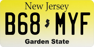 NJ license plate B68MYF