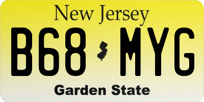 NJ license plate B68MYG