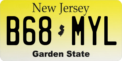 NJ license plate B68MYL