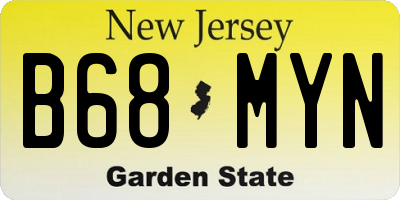 NJ license plate B68MYN