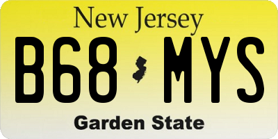 NJ license plate B68MYS