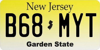 NJ license plate B68MYT