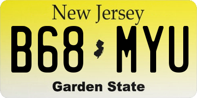 NJ license plate B68MYU