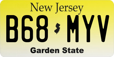 NJ license plate B68MYV