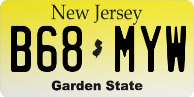 NJ license plate B68MYW