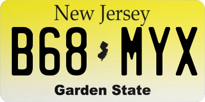 NJ license plate B68MYX