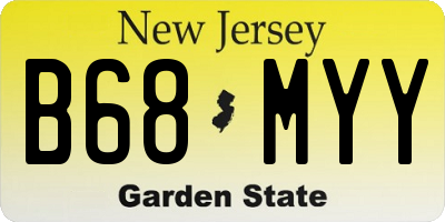 NJ license plate B68MYY