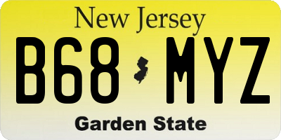 NJ license plate B68MYZ