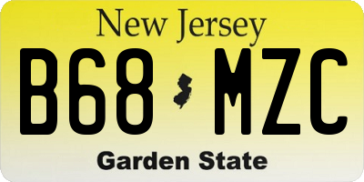 NJ license plate B68MZC