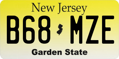 NJ license plate B68MZE