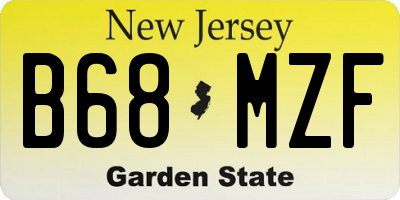 NJ license plate B68MZF