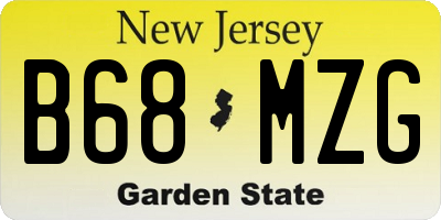 NJ license plate B68MZG