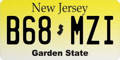 NJ license plate B68MZI