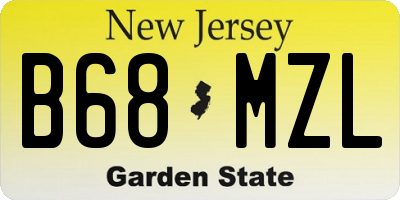 NJ license plate B68MZL
