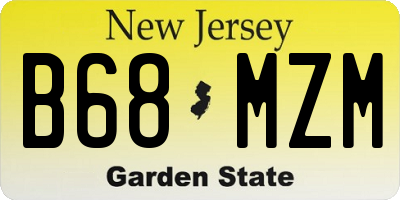 NJ license plate B68MZM