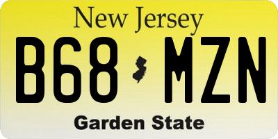 NJ license plate B68MZN