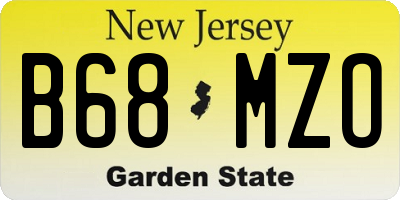 NJ license plate B68MZO
