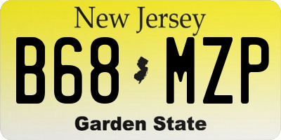 NJ license plate B68MZP