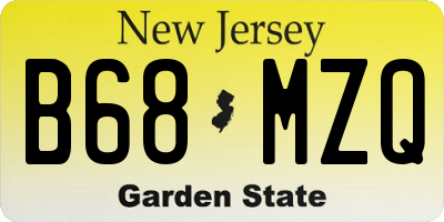 NJ license plate B68MZQ
