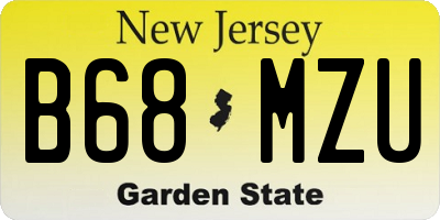NJ license plate B68MZU