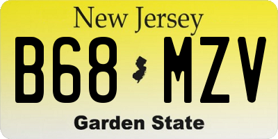 NJ license plate B68MZV