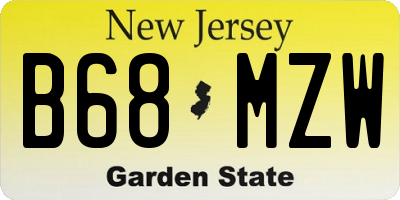 NJ license plate B68MZW