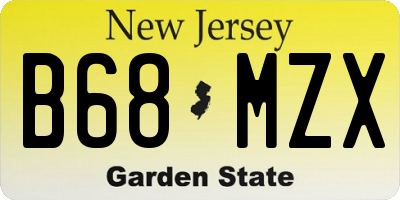 NJ license plate B68MZX