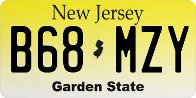 NJ license plate B68MZY