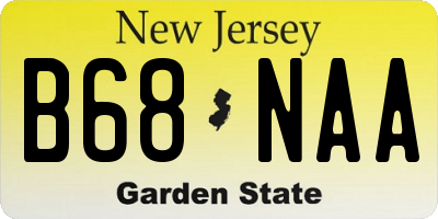 NJ license plate B68NAA