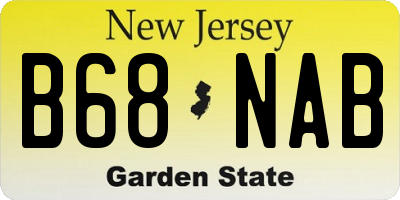 NJ license plate B68NAB