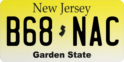 NJ license plate B68NAC