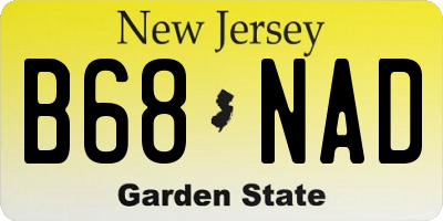 NJ license plate B68NAD