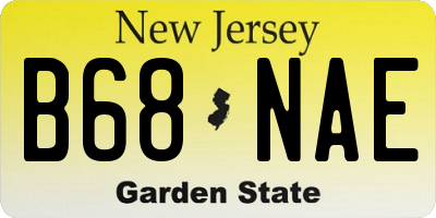 NJ license plate B68NAE