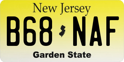 NJ license plate B68NAF