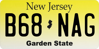 NJ license plate B68NAG