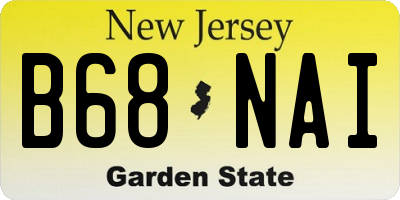 NJ license plate B68NAI