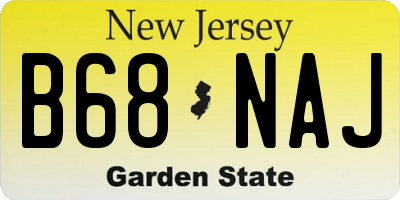 NJ license plate B68NAJ