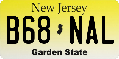 NJ license plate B68NAL