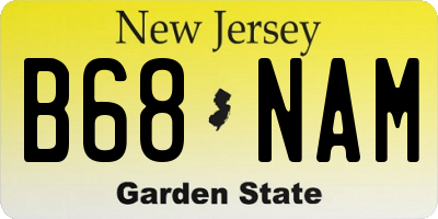 NJ license plate B68NAM