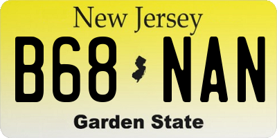 NJ license plate B68NAN