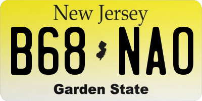 NJ license plate B68NAO