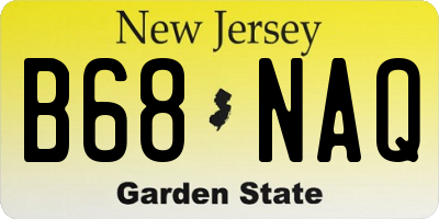 NJ license plate B68NAQ