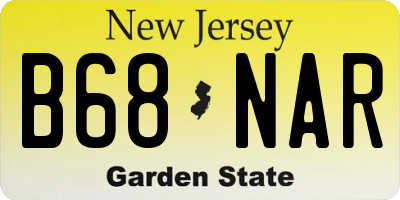 NJ license plate B68NAR